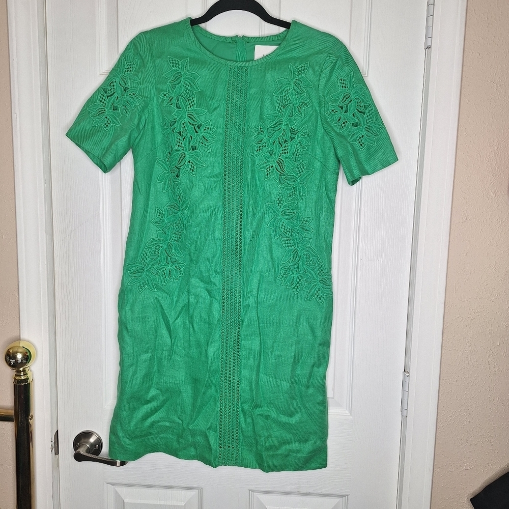 LK Bennett | Danika Lace Linen Dress Size 4 - Picture 2 of 7